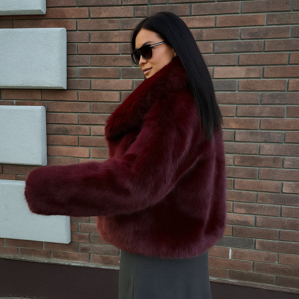 Sabrina Faux Fur Textured Coat — Image 5 — Allury Wear UK