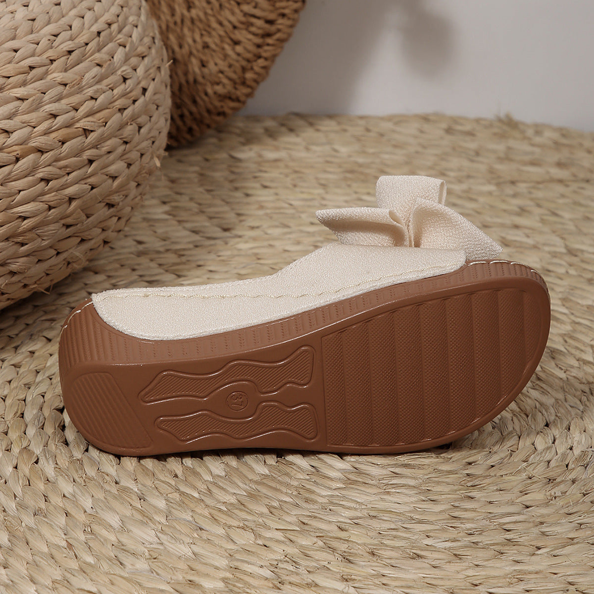 Liora Bow Platform Wedge Slide Sandals