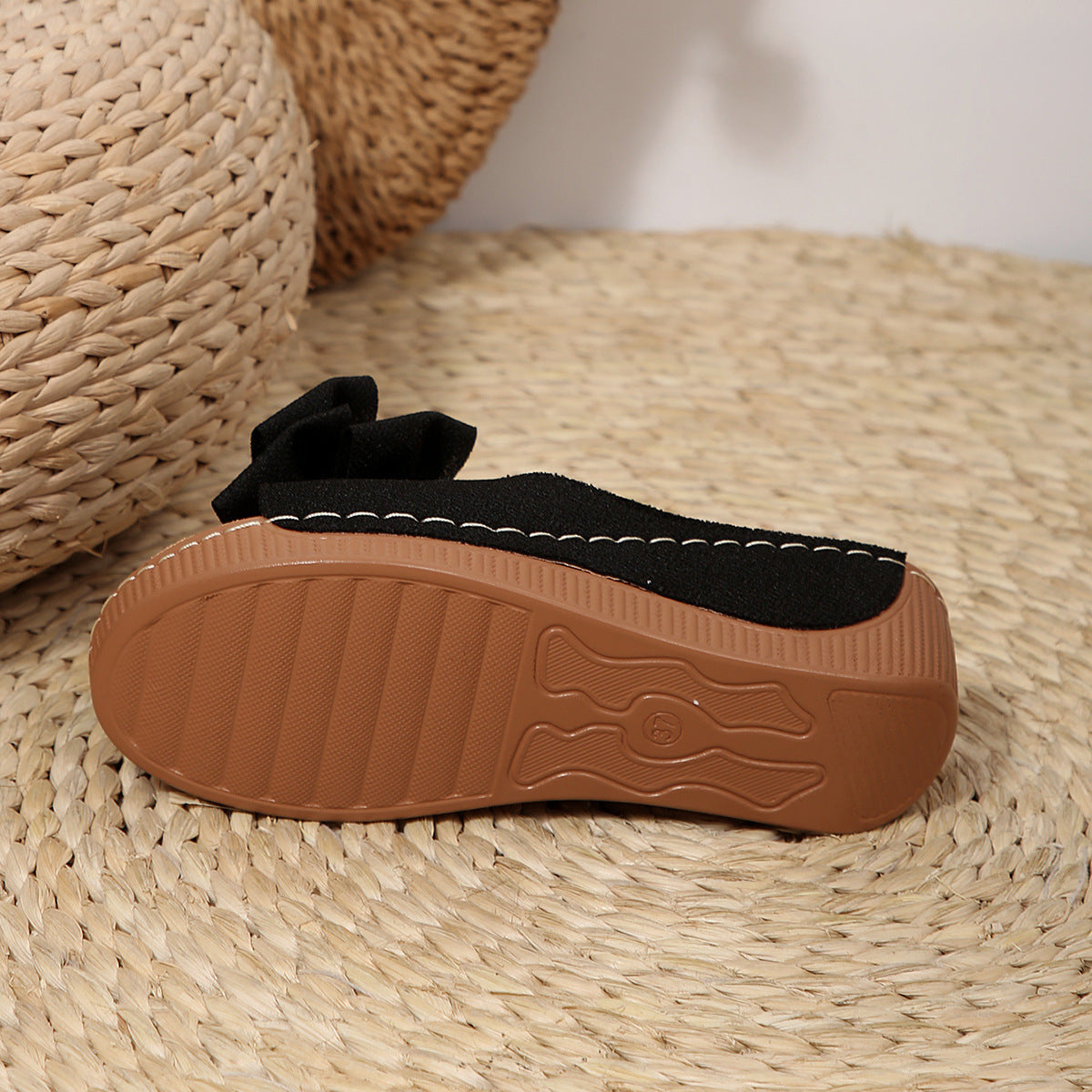 Liora Bow Platform Wedge Slide Sandals