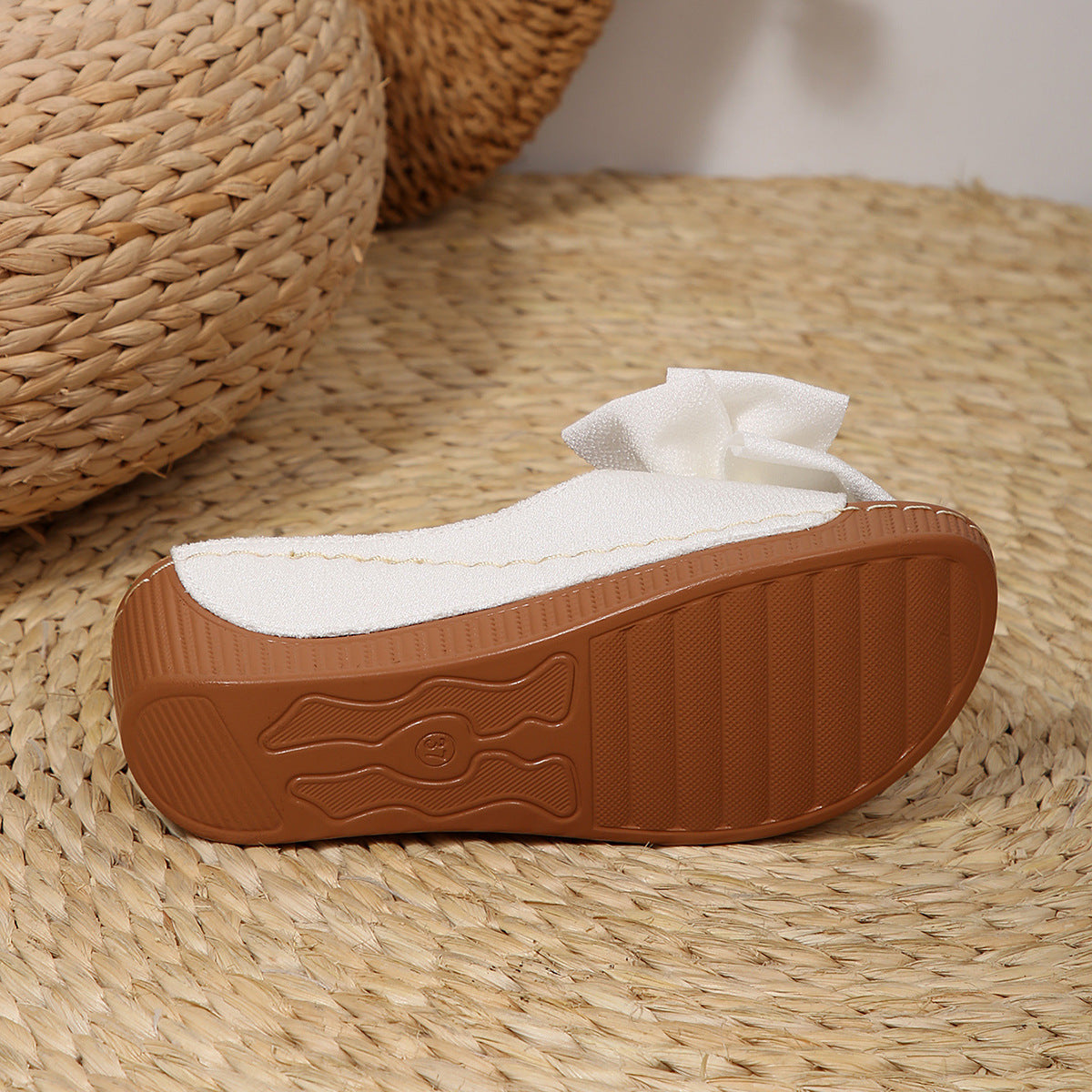 Liora Bow Platform Wedge Slide Sandals