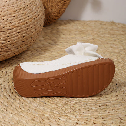 Liora Bow Platform Wedge Slide Sandals