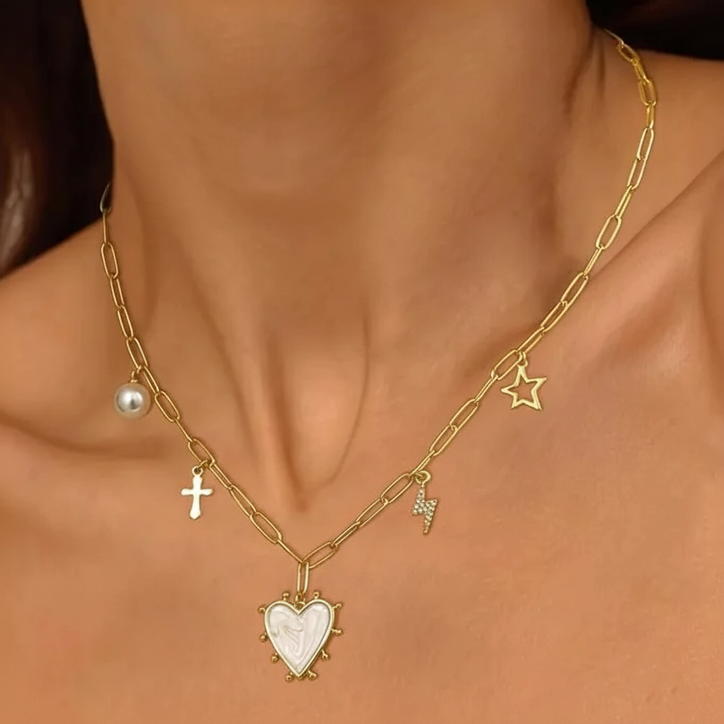 Dainty Paperclip Chain Charm Necklace