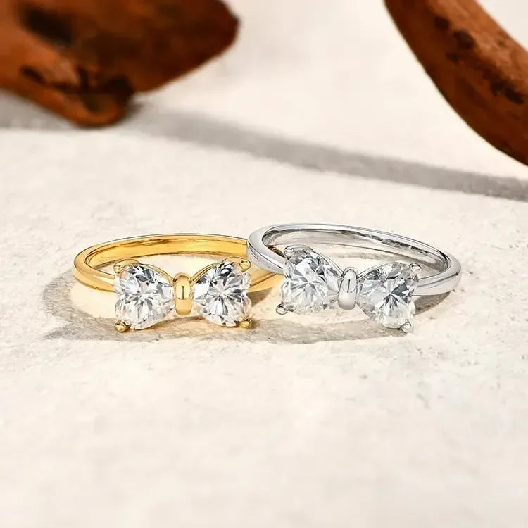 S925 Moissanite Feminine Bow Ring