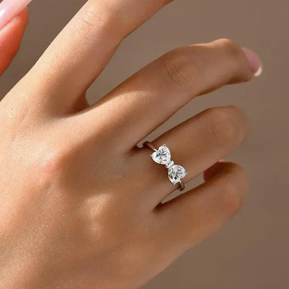 S925 Moissanite Feminine Bow Ring