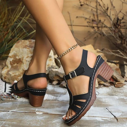 GraceStep Roman Block Heel Sandals