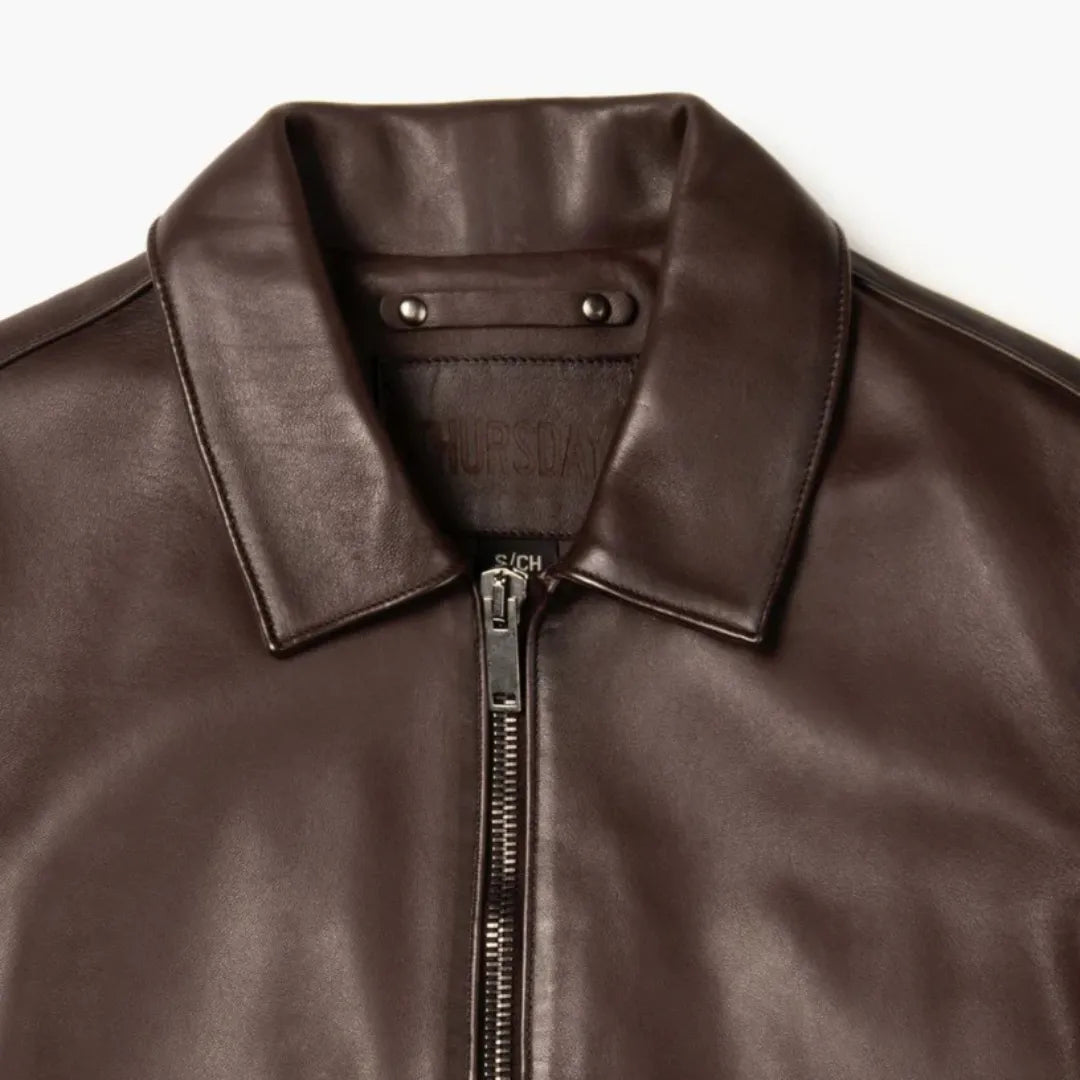 Men's Premium Classic Leather Jacket — Image 8 — Allury Wear UK