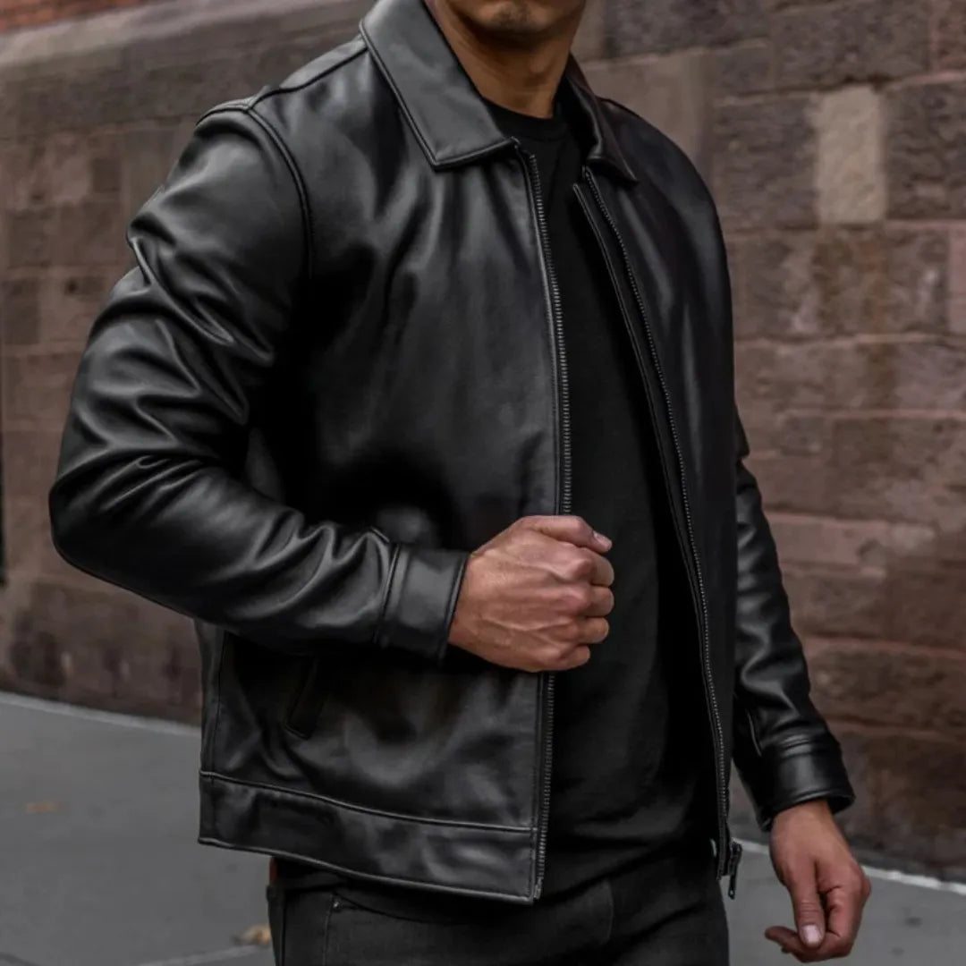 Men's Premium Classic Leather Jacket — Image 1 — Allury Wear UK