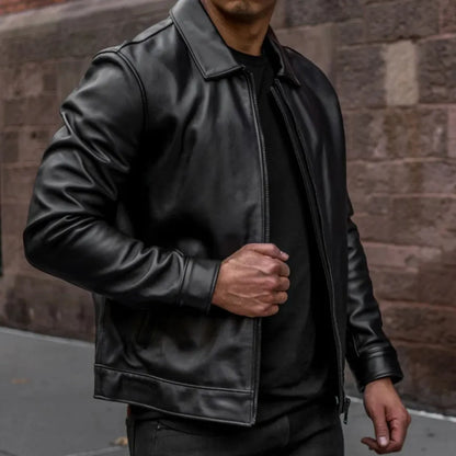 Men's Premium Classic Leather Jacket — Image 1 — Allury Wear UK