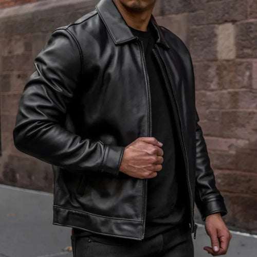 Men's Premium Classic Leather Jacket — Image 1 — Allury Wear UK