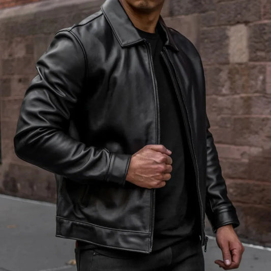 Men's Premium Classic Leather Jacket — Image 1 — Allury Wear UK
