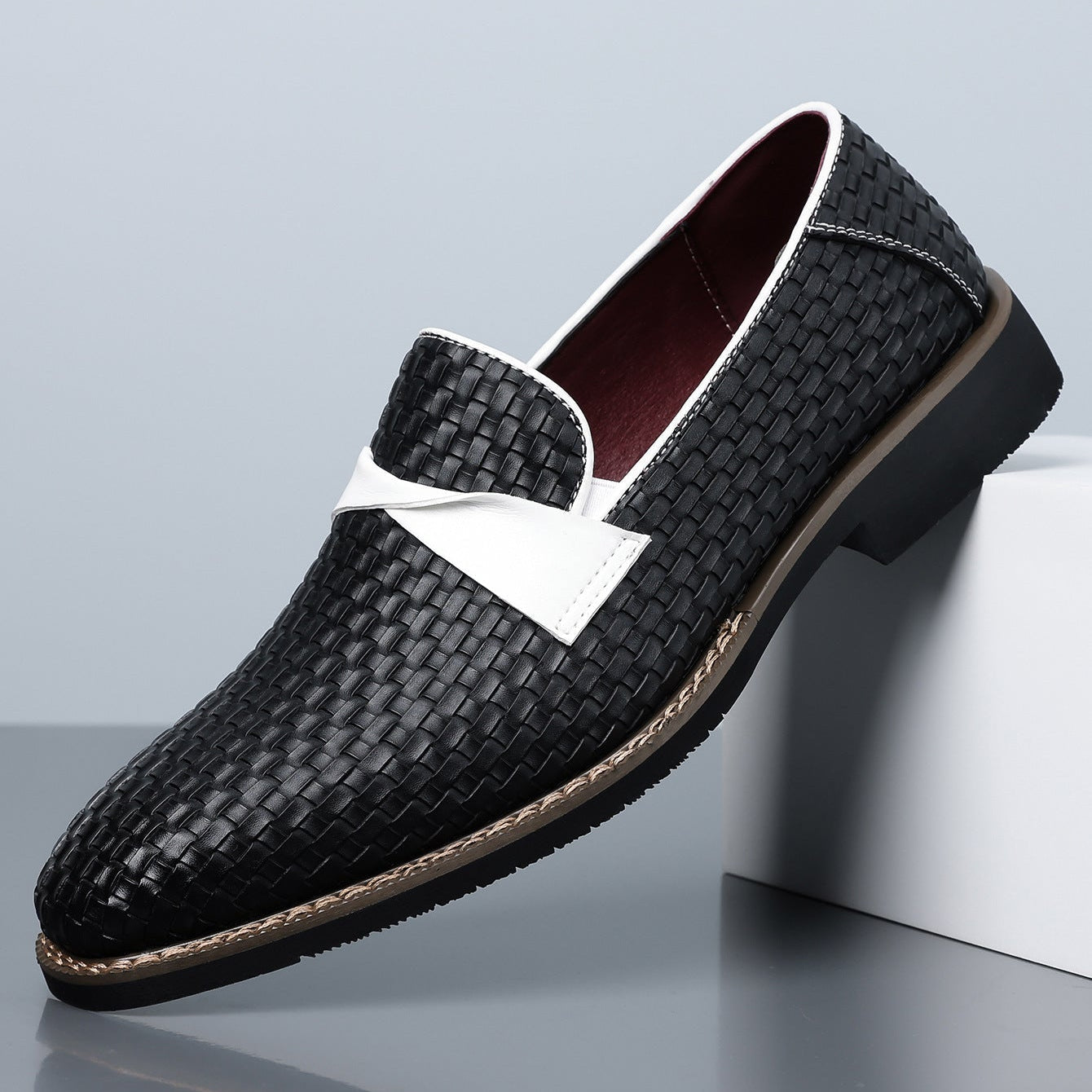 Woven Leather Slip-On Loafers - image 3