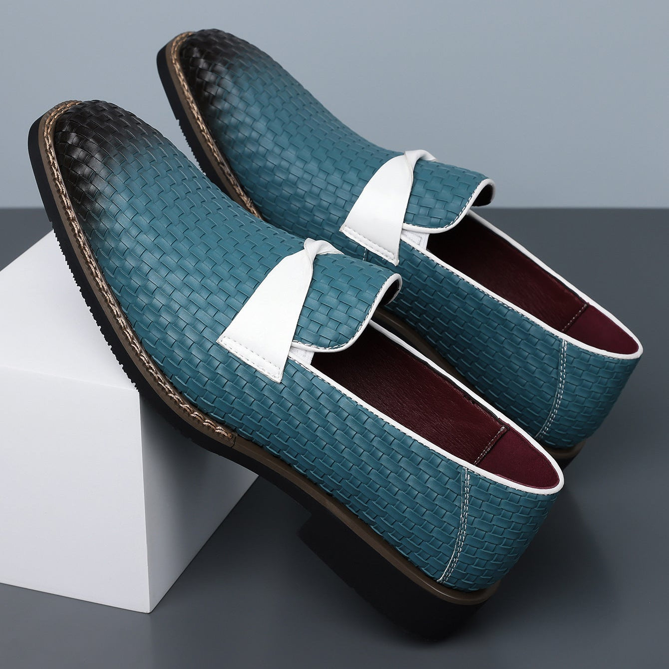 Woven Leather Slip-On Loafers - image 8