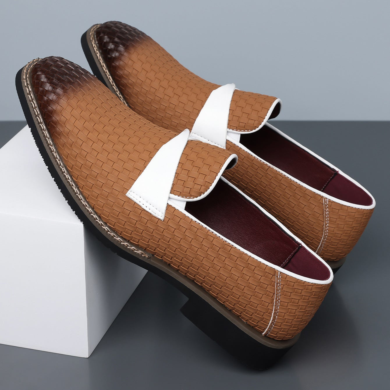Woven Leather Slip-On Loafers - image 7