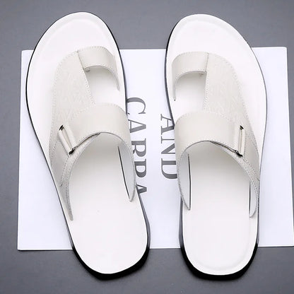 Ashmere Leather Flat Sandals