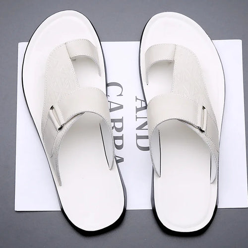 Ashmere Leather Flat Sandals