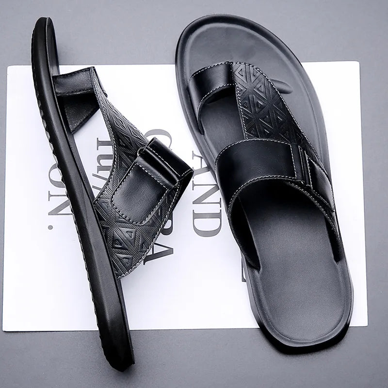 Ashmere Leather Flat Sandals - image 3