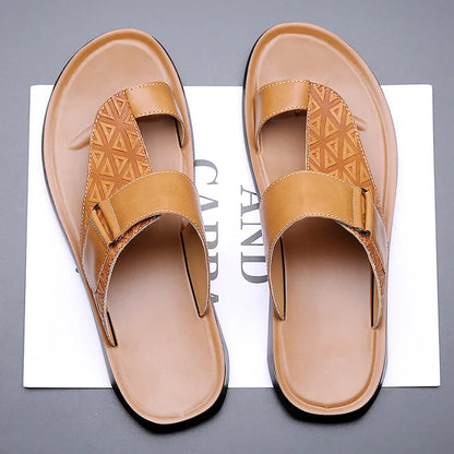 Ashmere Leather Flat Sandals - image 2