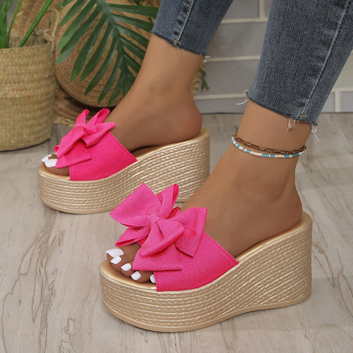 BowBella Chunky Platform Wedge Sandals