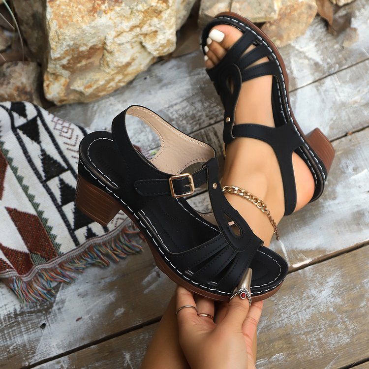 GraceStep Roman Block Heel Sandals