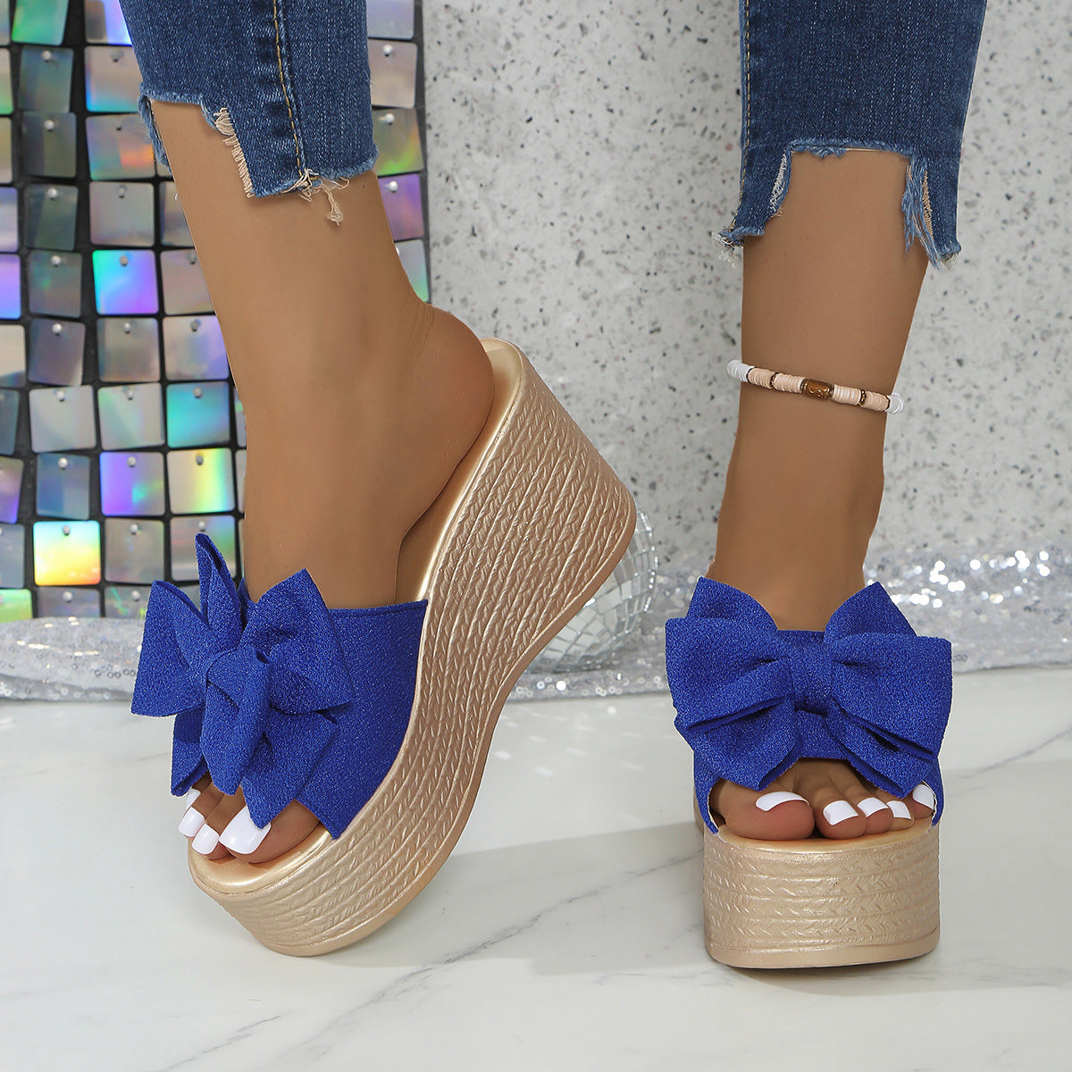 BowBella Chunky Platform Wedge Sandals