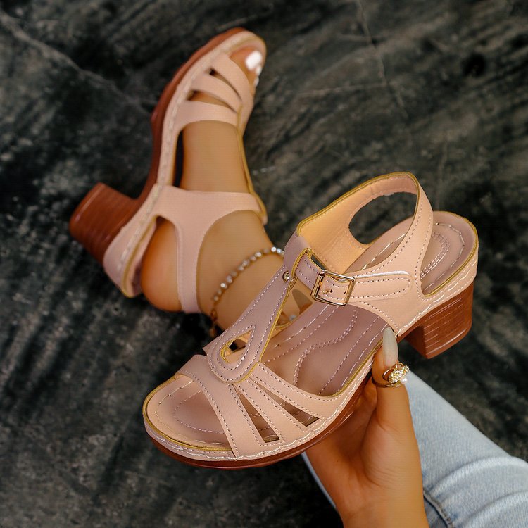 GraceStep Roman Block Heel Sandals