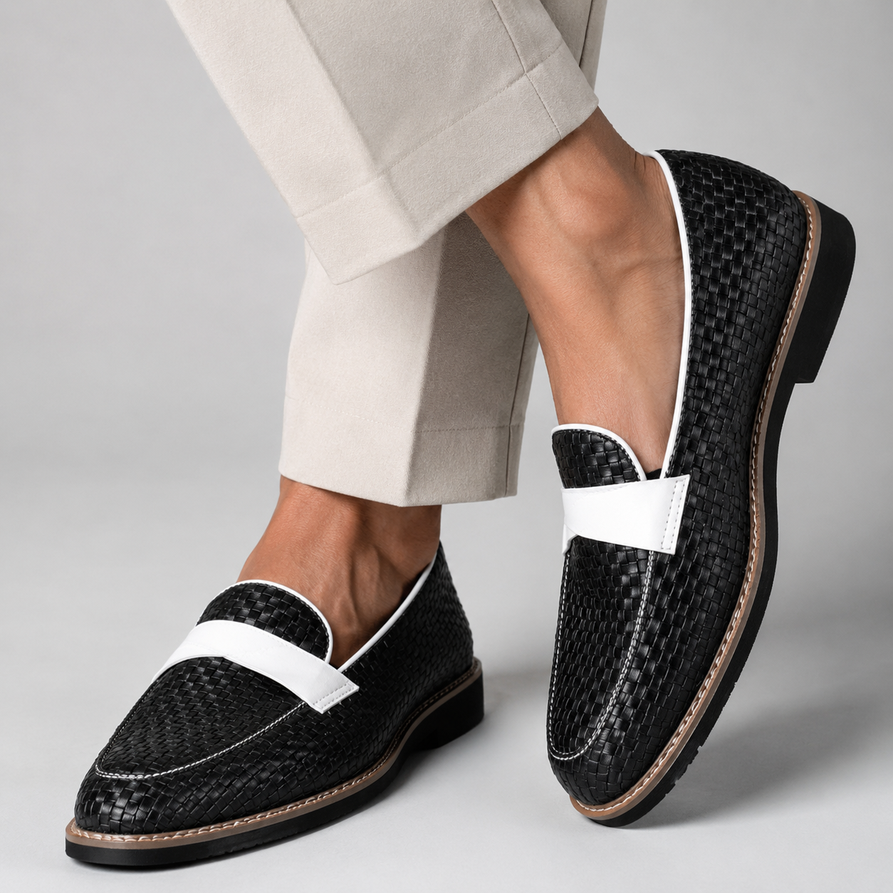 Woven Leather Slip-On Loafers - image 5