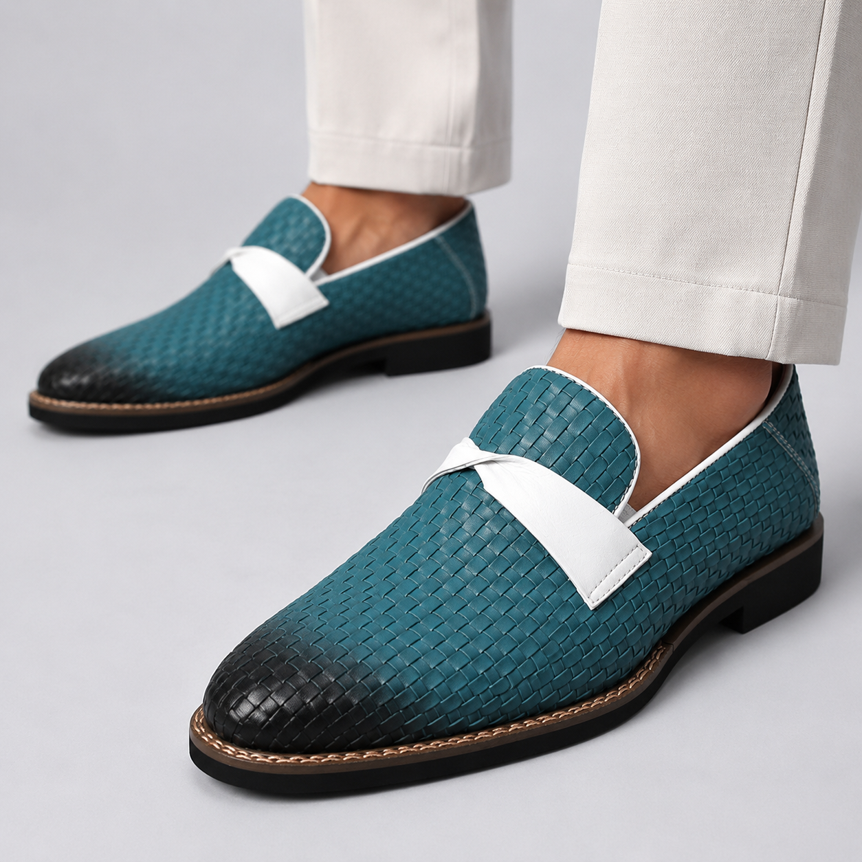 Woven Leather Slip-On Loafers - image 6